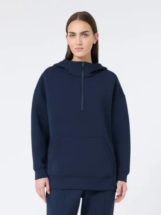 Sudadera larga de jersey scuba, azul marino