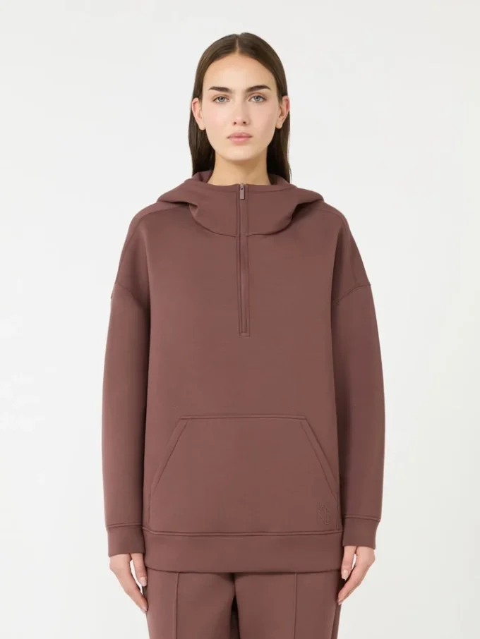 Sudadera larga de jersey scuba, marrón Sudadera larga de jersey scuba, marrón