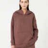 Sudadera larga de jersey scuba, marrón Sudadera larga de jersey scuba, marrón