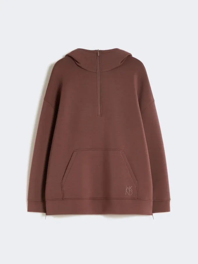 Sudadera larga de jersey scuba, marrón Sudadera larga de jersey scuba, marrón