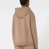 Sudadera técnica con cremallera, color camel