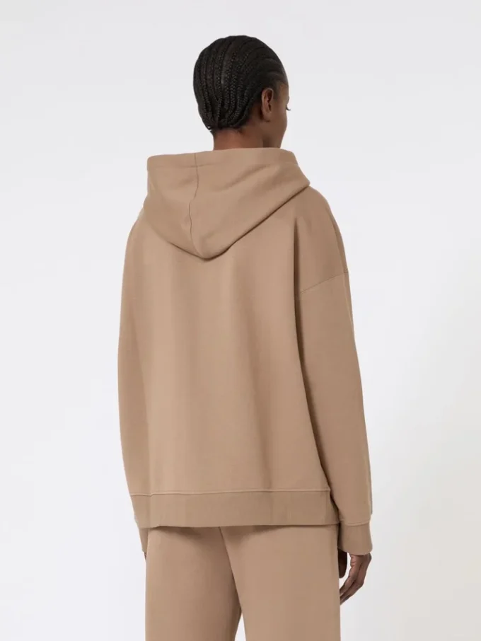 Sudadera técnica con cremallera, color camel