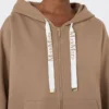 Sudadera técnica con cremallera, color camel