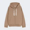 Sudadera técnica con cremallera, color camel