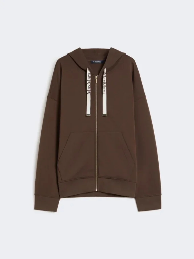 Sudadera técnica con cremallera, color chocolate Sudadera técnica con cremallera, color chocolate