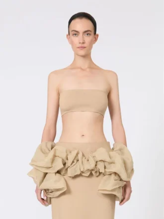 Sujetador bandeau de viscosa elástica, color camel