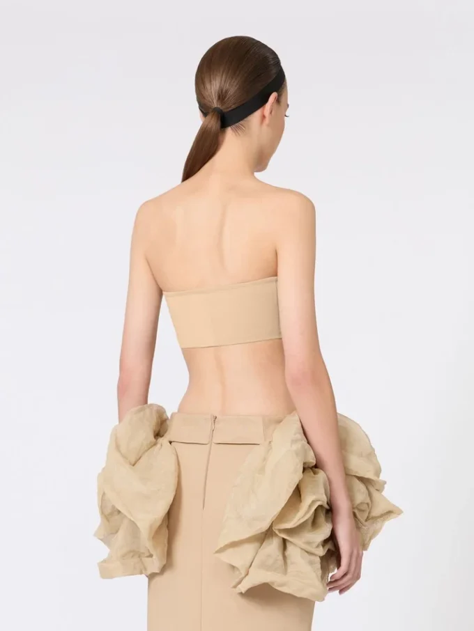 Sujetador bandeau de viscosa elástica, color camel Sujetador bandeau de viscosa elástica, color camel