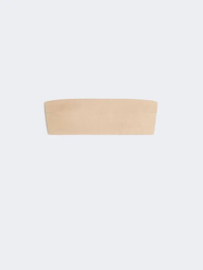 Sujetador bandeau de viscosa elástica, color camel Sujetador bandeau de viscosa elástica, color camel