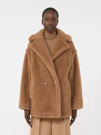 Teddy Bear Icon Coat corto, color camel
