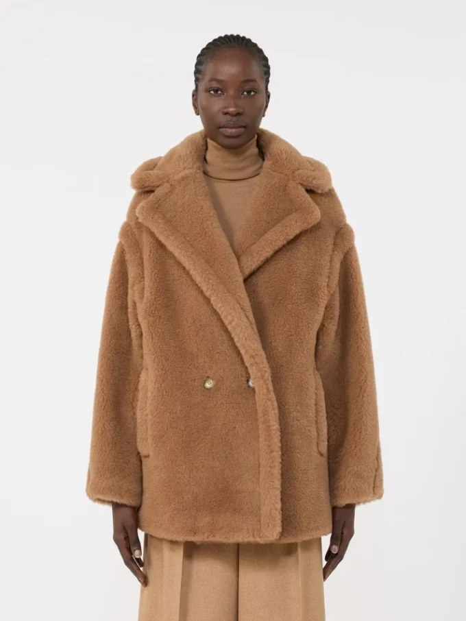 Teddy Bear Icon Coat corto, color camel