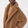 Teddy Bear Icon Coat corto, color camel