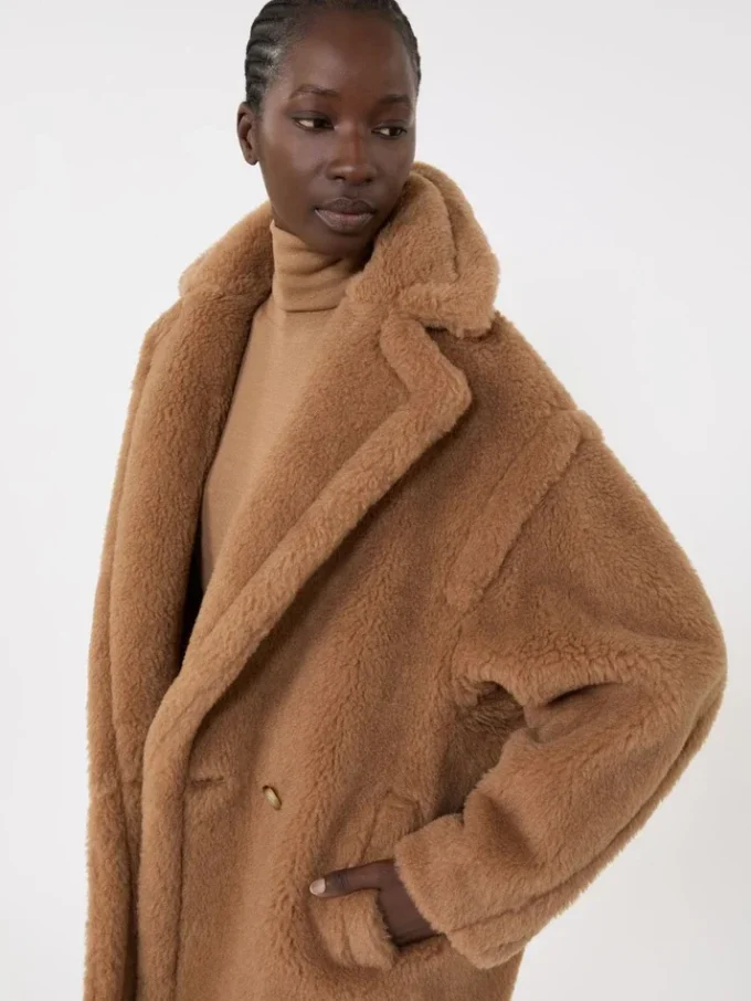 Teddy Bear Icon Coat corto, color camel