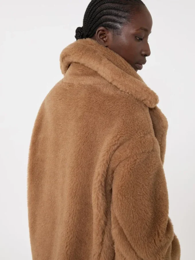 Teddy Bear Icon Coat corto, color camel