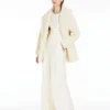 Teddy Bear Icon Coat corto en alpaca y lana, blanco