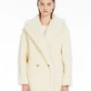 Teddy Bear Icon Coat corto en alpaca y lana, blanco
