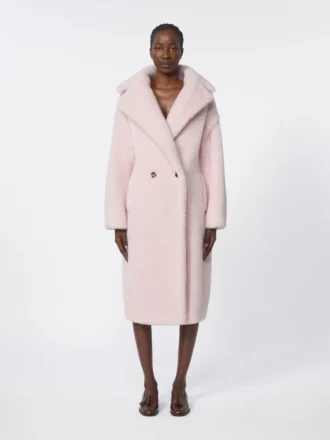 Teddy Bear Icon Coat de alpaca y lana, rosa