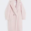 Teddy Bear Icon Coat de alpaca y lana, rosa