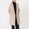 Teddy Bear Icon Coat en alpaca y lana, color beige
