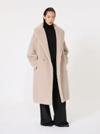 Teddy Bear Icon Coat en alpaca y lana, color beige