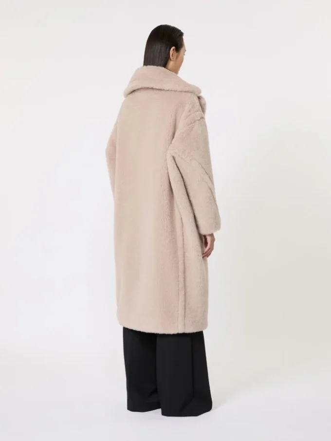 Teddy Bear Icon Coat en alpaca y lana, color beige