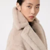 Teddy Bear Icon Coat en alpaca y lana, color beige
