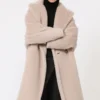 Teddy Bear Icon Coat en alpaca y lana, color beige
