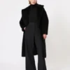 Teddy Bear Icon Coat en alpaca y lana, negro