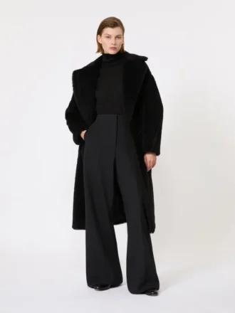 Teddy Bear Icon Coat en alpaca y lana, negro