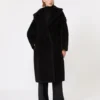Teddy Bear Icon Coat en alpaca y lana, negro