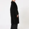 Teddy Bear Icon Coat en alpaca y lana, negro