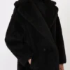 Teddy Bear Icon Coat en alpaca y lana, negro