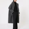 Teddy Bear Icon Coat en lana y alpaca, gris medio