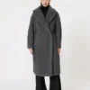 Teddy Bear Icon Coat en lana y alpaca, gris medio