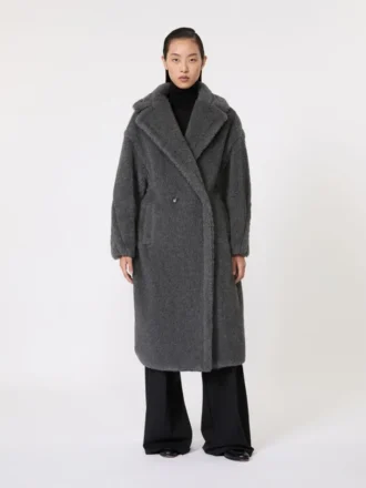 Teddy Bear Icon Coat en lana y alpaca, gris medio