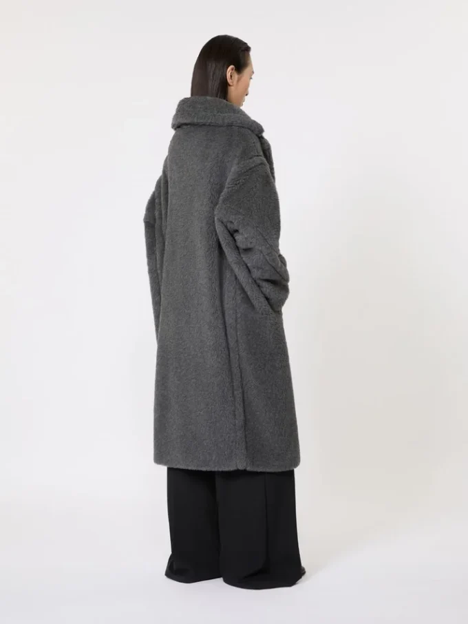 Teddy Bear Icon Coat en lana y alpaca, gris medio