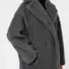 Teddy Bear Icon Coat en lana y alpaca, gris medio