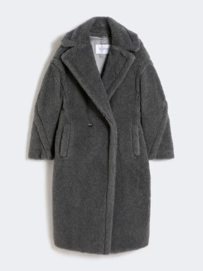 Teddy Bear Icon Coat en lana y alpaca, gris medio