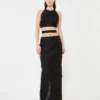 Falda midi de jacquard de seda, negra Falda midi de jacquard de seda, negra