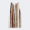 Top de crepé de seda estampado, rojo ladrillo Top de crepé de seda estampado, rojo ladrillo