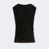 Top de encaje bicolor, negro