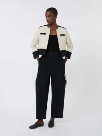 Top de hilo de mezcla de viscosa, negro Top de hilo de mezcla de viscosa, negro