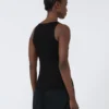 Top de hilo de mezcla de viscosa, negro Top de hilo de mezcla de viscosa, negro
