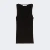 Top de hilo de mezcla de viscosa, negro Top de hilo de mezcla de viscosa, negro