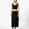 Top de jersey scuba, negro