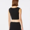 Top de jersey scuba, negro