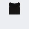 Top de jersey scuba, negro