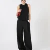 Top de malla con cristales, negro Top de malla con cristales, negro