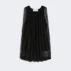 Top de malla con cristales, negro Top de malla con cristales, negro