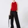 Top de malla con cristales, rojo Top de malla con cristales, rojo