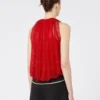 Top de malla con cristales, rojo Top de malla con cristales, rojo
